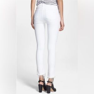 Rag & Bone Distressed Hem White The Crop Frayed Skinny Jeans 26